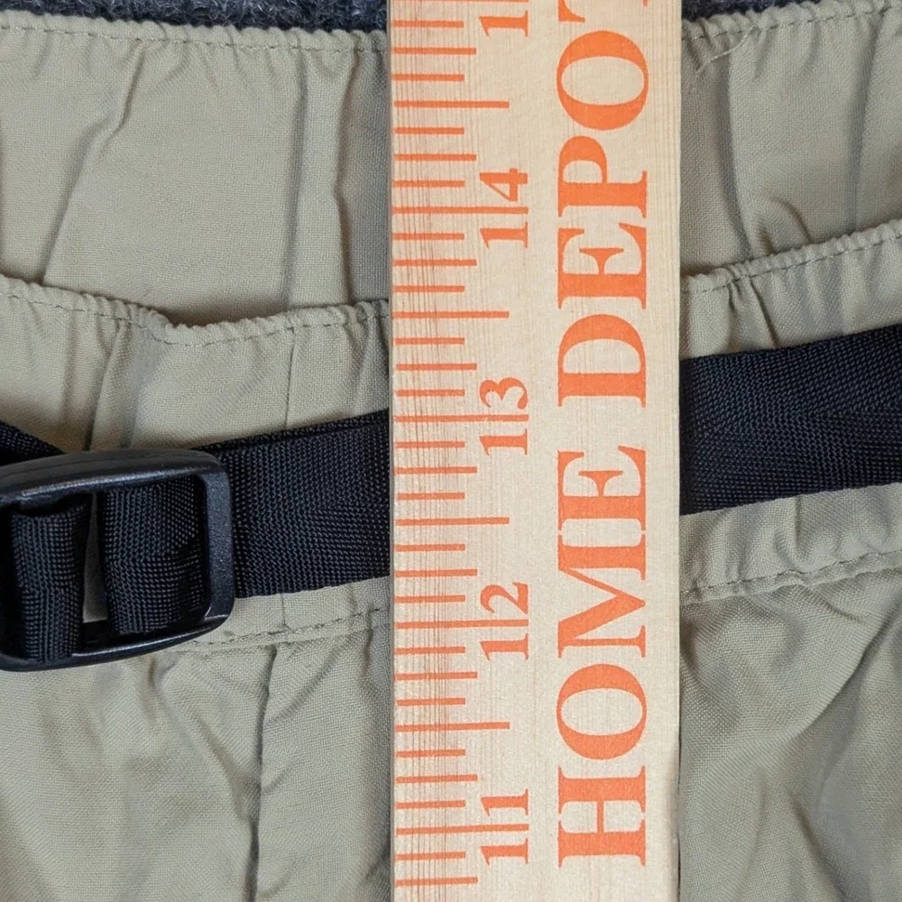 Orvis Mens XL Hiking Cargo Shorts Tan Nylon Built-in Belt Mesh Pocket Khaki